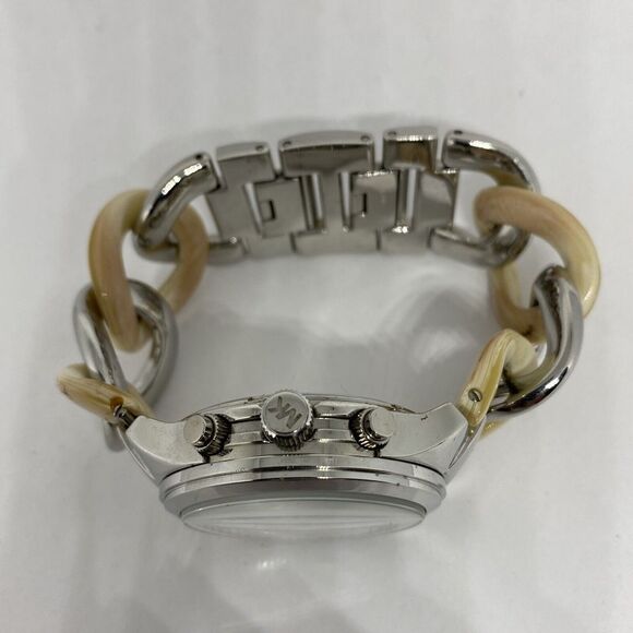 Michael Kors Runway MK4263 Womens Beige & Silver Strap Analog Quartz Watch MP742 - Picture 8 of 12